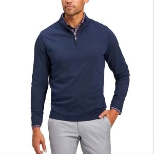 RALPH LAUREN 1/4 ZIP PULLOVER, Sz M, BLUE, COTTON